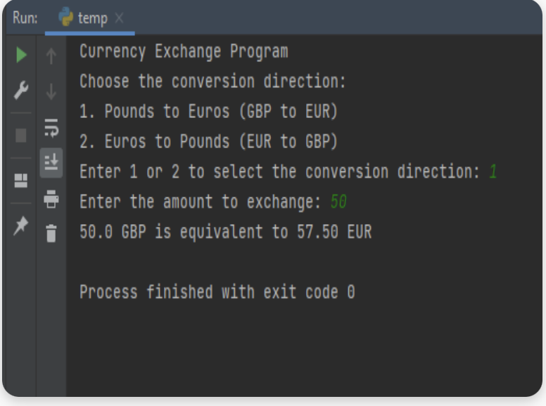 Currency Exchange Program
